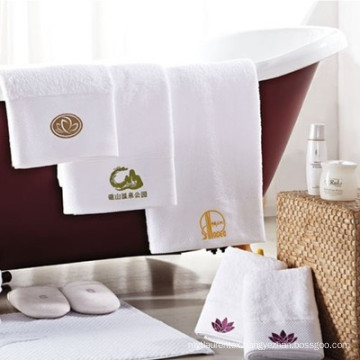 embroidery cotton white spa logo premium towel